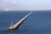 Mexico - Ensenada / ESE (Baja California state): Rocky Mile Bay - long pier - photo by C.Palacio