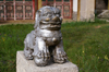 Tsetserleg, Arkhangai province, central Mongolia: lion outside the main temple of Zayain Gegeenii Sum - photo by A.Ferrari