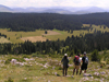 Montenegro - Crna Gora - Durmitor national park: hikers down a mountain - photo by J.Kaman