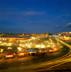 Morocco / Maroc - Marrakesh: Place Djemaa el-Fna at night - car lights - long exposure - medina - Unesco world heritage site - photo by W.Allgower