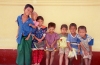 Myanmar / Burma - Yangon / Rangoon: Burmese children on a wall - people - Asia (photo by J.Kaman)