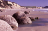 New Zealand - South Island - Moeraki: the Moeraki Boulders - spherical stones - Koekohe Beach - Otago region - photo by Air West Coast