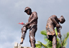 Managua, Nicaragua: monument to the Nicaraguan worker - nuts and bolts - Dupla norte av. - photo by M.Torres