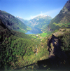 Scandinavia - Norway / Norge - Geiranger fjord / Geirangerfjord (Mre og Romsdal): a 15 kilometer long branch of Storfjord - seen from the mountain - photo by J.Fekete