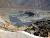 Gilgit district - Northern Areas, Pakistan: the Gilgit river joins the Indus river - junction point - Karakoram Highway - photo by D.Steppuhn