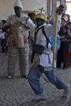 the angel - congo culture man dances to the beat of the drum at the meeting of Devils and Congos. Portobello, Coln, Panama, Central America - photo by H.Olarte