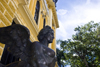 Panama City / Ciudad de Panama: chimeras at the entrance to the Instituto Nacional de Panam, a school with a long tradition of fighting for sovereignty and social problems in Panama - detail - photo by H.Olarte