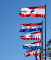 Asuncin, Paraguay: city and Paraguay flags - photo by A.Chang