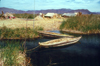 Lake Titicaca, Puno region, Peru: Uro indians village - floating rafts made of totora reeds - Scirpus californicus - photo by J.Fekete