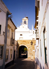 Portugal - Algarve - Faro / FAO: the Vila arch and the storks - o Arco da Vila e as cegonhas - photo by M.Durruti