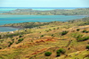 Anse Grand Var, Rodrigues island, Mauritius: view from the hills towards Pointe Corail and the Ile aux Crabes islet - southwest coast - photo by M.Torres