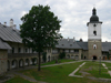 Trgu Neamt area, Neamt county, Moldavia, Romania: Neamt Monastery - court and bell tower - Romanian Orthodox church - Biserica Ortodoxa Romna - photo by J.Kaman