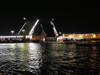 Russia - St Petersburg: Night raising of bridges on Neva river - photo by J.Kaman