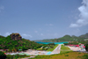 Plaine de la Tourmente, Saint Jean, St. Barts / Saint-Barthlemy: Gustaf III Airport - the landing strip is short and leads straight into the sea - Saint Barthlemy Airport - Arodrome de St Jean (IATA: SBH, ICAO: TFFJ) - photo by M.Torres