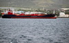 Basseterre, Saint Kitts island, Saint Kitts and Nevis: RHL Flensburg moored in Basseterre bay - Monrovia registeres Chemical / Oil Products Tanker - tank farm in the background - photo by M.Torres