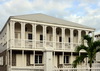 Basseterre, Saint Kitts island, Saint Kitts and Nevis: ornate wooden faade on Independence Sqaure - Caribbean architecture - photo by M.Torres