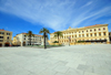 Sassari / Tthari, Sassari province, Sardinia / Sardegna / Sardigna: Piazza d' Italia - Palazzo della Provincia and Portici Crispo - photo by M.Torres