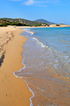 Baia di Chia, Domus de Maria municipality, Cagliari province, Sardinia / Sardegna / Sardigna: beach Monte Cogoni, and Cape Spartivento - photo by M.Torres