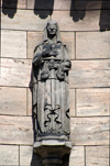 Scotland - Edinburgh: Statue of Lady Justice found in the Crown Square - photo by C.McEachern