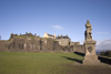 Stirling, Scotland, UK: Stirling castle - Statue of Robert the Bruce on the esplanade - photo by I.Middleton