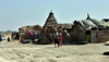 Senegal - Lake Retba or Lake Rose: salt industry on the Cap Vert peninsula - temporary housing for the workers - photo by G.Frysinger