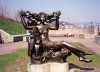 Slovakia / Slowakei - Bratislava: young girl sunbathing on the castle's terrace  (photo by Miguel Torres)