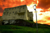 Western Slovakia / Zpadoslovensk - Trencn: the castle - red skies (photo by P.Gustafson)