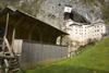 Predjama castle - seating for the medieval tournament, Slovenia - photo by I.Middleton