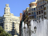 Spain / Espaa - Valencia: Plaza de Ayuntamiento - fountain (photo by M.Bergsma)