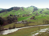 Appenzell region (Appenzell Ausserrhoden / Rhodes-Extrieures / Appenzell Outer Rhodes): rural landscape / campagne /Hgellandschaft bei Appenzell - river Sitter (photo by Christian Roux)