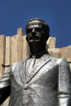 Damascus, Syria: Hafez al Assad statue - close - Salhiya - photographer: M.Torres