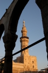 Syria - Damascus / Damas Esh Sham / Damasco / Dimashq / ash-Sham / DAM : Corinthian columns - temple of Jupiter and the minaret Qat Bey / Al-Gharbiye of the Umayyad Mosque -  Ancient City of Damascus - Unesco world heritage site - photographer: John Wreford