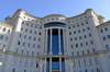 Dushanbe, Tajikistan: facade of the National Library, Rudaki Park - photo by M.Torres