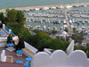 image of Tunisia - Sidi Bou Said: Caf Sidi and the marina (photo by J.Kaman)