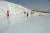 Turkey - Pamukkale (Denizli province): enjoying the milky water - photo by J.Kaman