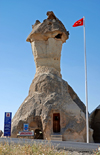 Cappadocia - Greme, Nevsehir province, Central Anatolia, Turkey: Jandarma police station in a hoodoo - Valley of the Monks - Pasabagi Valley - photo by W.Allgwer