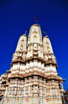 Kampala, Uganda: Hindu Temple - triple gopuram tower seen against the sky -  Shiva temple on Shree Sanatan Dharma Mandal, Snay Amir Street - photo by M.Torres