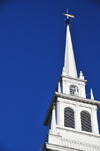 Boston, Massachusetts, USA: Old North Church - steeple from where two lanterns ignited the American Revolution - Salem St - Georgian style Episcopal church - Christ Church in the City of Boston - architect William Price - photo by M.Torres