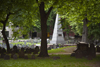 Boston, Massachusetts, USA: pyramid shaped memorial to the family of Benjamin Franklin in the Granary Burying Ground, the third oldest cemetery in the United States - photo by C.Lovell