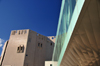 Denver, Colorado, USA: Denver Art Museum - Gio Ponti's Brutalist architecture of the North Building and the Reiman pedestrian bridge - photo by M.Torres