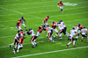 Denver, Colorado, USA: Invesco Field at Mile High football stadium - NFL game - Denver Broncos vs. Chicago Bears - the quarterback (nr 6) searching for an angle to throw a pass - photo by M.Torres