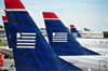 Charlotte, North Carolina, USA: tails of US Airways aircrat - Charlotte Douglas International Airport is the largest  hub for US Airways - photo by M.Torres