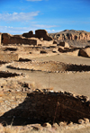 Chaco Canyon National Historical Park, New Mexico, USA: ceremonial kivas at Pueblo Bonito - Ancient Pueblo Peoples - UNESCO World Heritage Site - photo by M.Torres