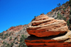 Zion National Park, Utah, USA: eroded block of Navajo Sandstone - Zion-Mt. Carmel Highway - photo by M.Torres