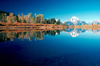 Grand Teton (Wyoming): Mount Moran - reflection - Oxbow Bend - photo by J.Fekete