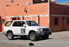 Layoune / El Aaiun, Saguia el-Hamra, Western Sahara: UN 4WD vehicle - Blvd 24 Novembre 1975 - United Nations Mission for the Referendum in Western Sahara aka MINURSO works on both sides of the Berm, the Moroccan Wall - photo by M.Torres