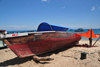 Stone Town, Zanzibar, Tanzania: boat on the beach - the Samrero - Mizingani Road - photo by M.Torres