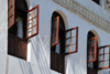 Stone Town, Zanzibar, Tanzania: windows of the Abuso Inn, Shangani street - photo by M.Torres