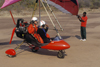 Victoria Falls - Mosi-oa-tunya, Matabeleland North province, Zimbabwe: Pegasus ultralight trike ready for a flight above Victoria Falls - weight-shift control aircraft - photo by C.Lovell